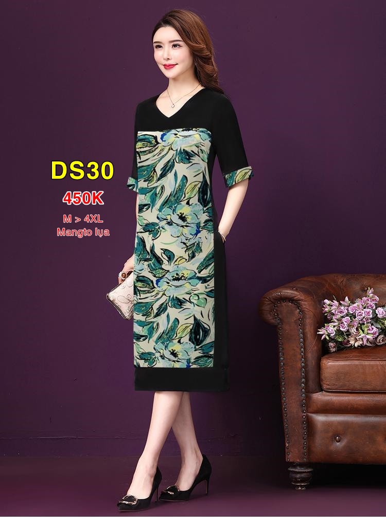 Đầm Suông In Hoa Đẹp Mắt - DS30